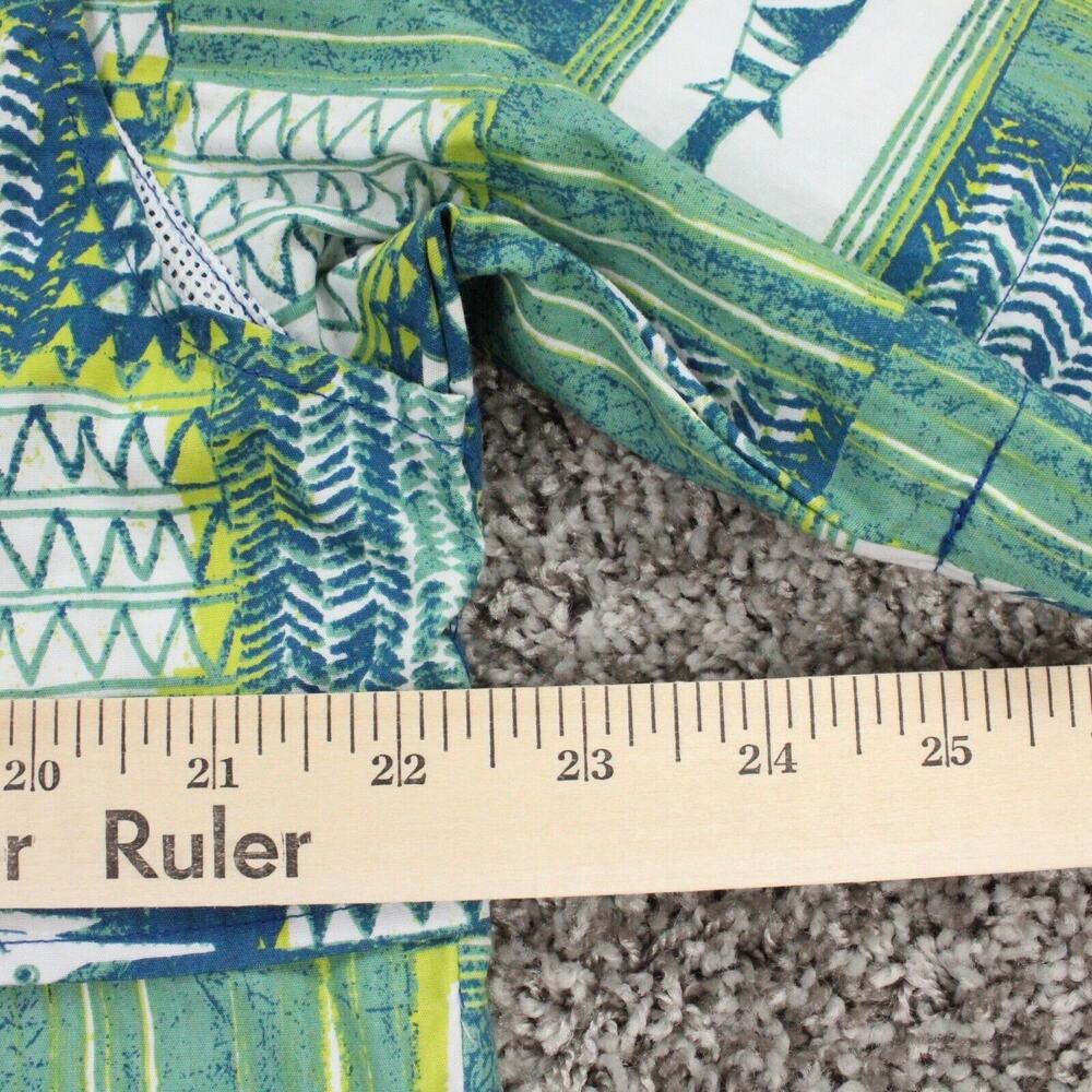 Columbia PFG Bahama Shirt Mens M Green Blue Fishing Short Sleeve - Picture 8 of 9